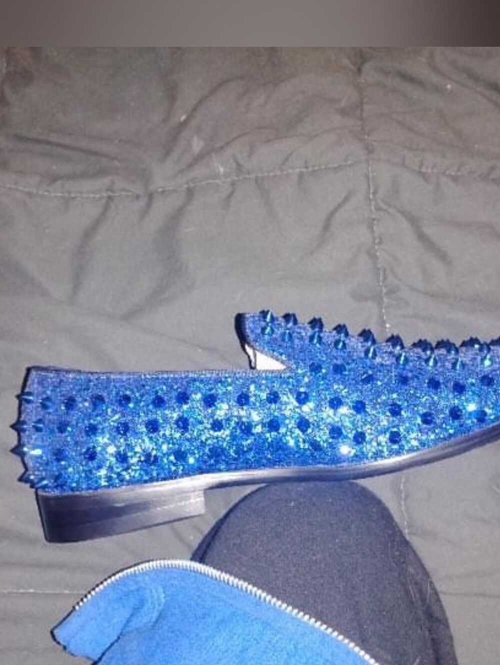 Blue Spiked Men's Loafers - Erphpre Paul - Designed in Paris